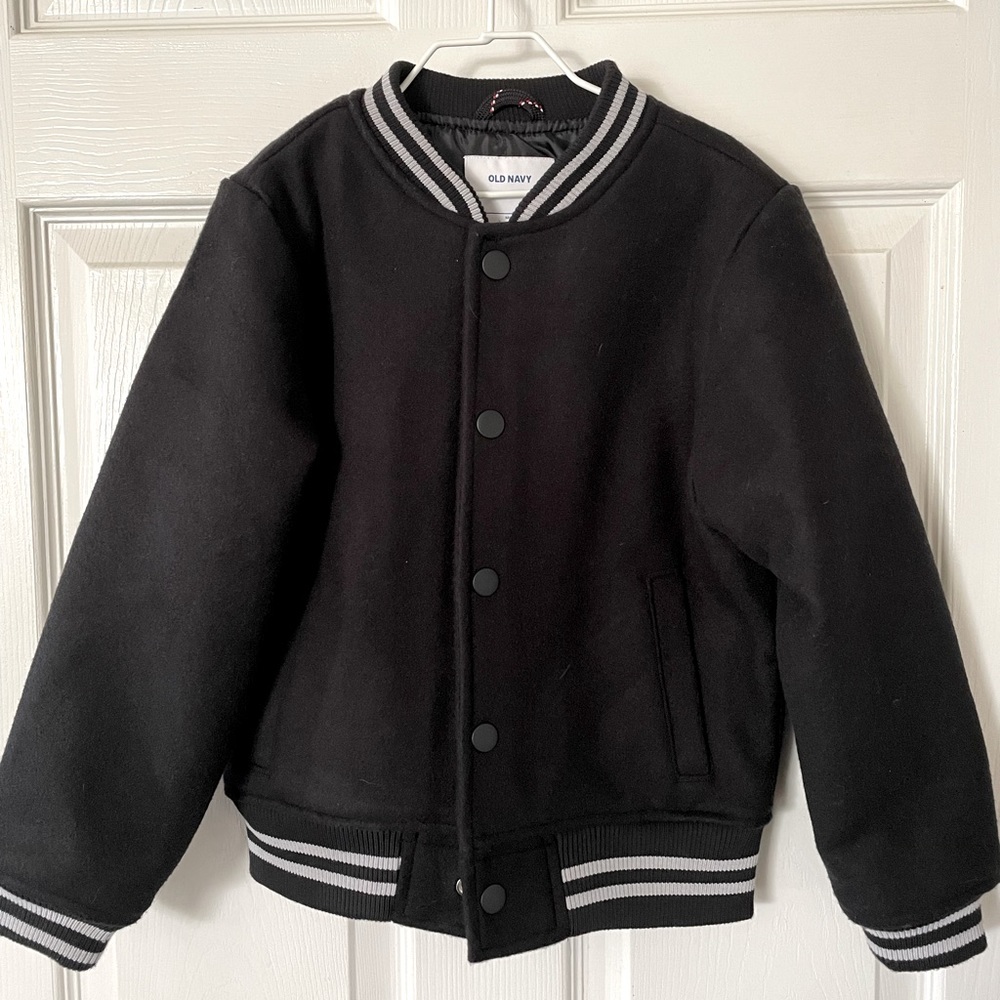 Old Navy, Boys Varsity Jacket, Black
